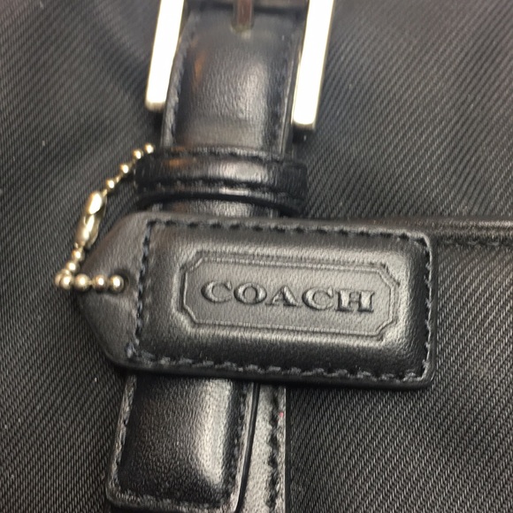 COACH Handbag Black Leather/PVC canvas Medium - Picture 2 of 7